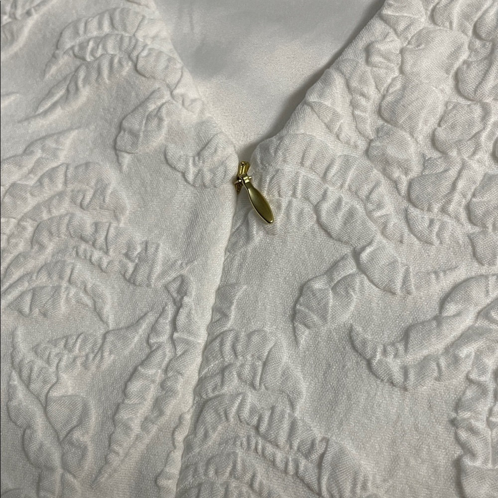 Lilly Pulitzer White Textured Midi Dress with Bow Shoulders - Picture 12 of 13